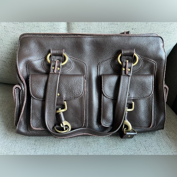 Linea Pelle Handbags - Linea Pelle Brown Leather Satchel bag